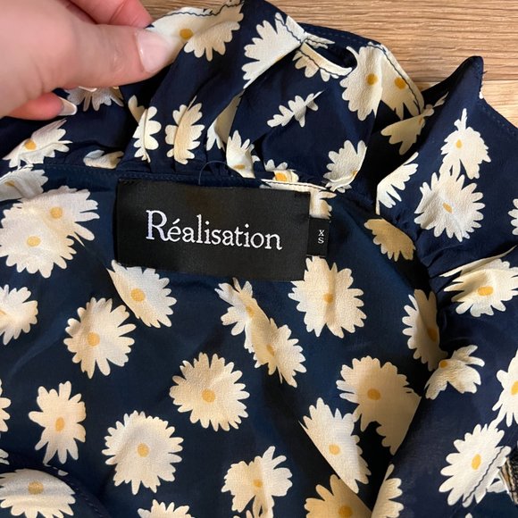 Realisation Par Valentina Mini Wrap Dress Daisy Print Size XS - Picture 3 of 3